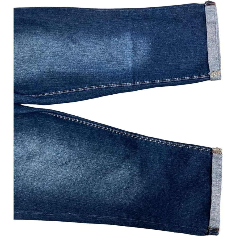 JONATHAN MARTIN Cuffed Capri Denim Jeans SIZE 12 Blue Stretch - Picture 2 of 10